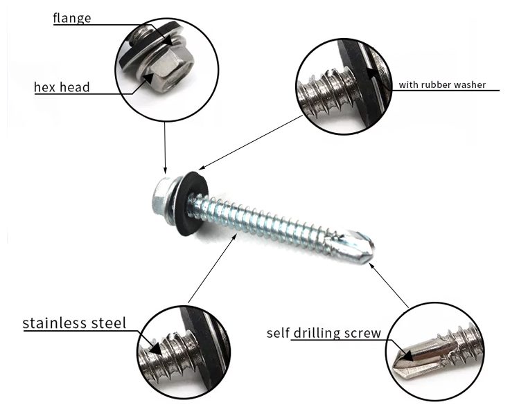 hex head self drilling screw